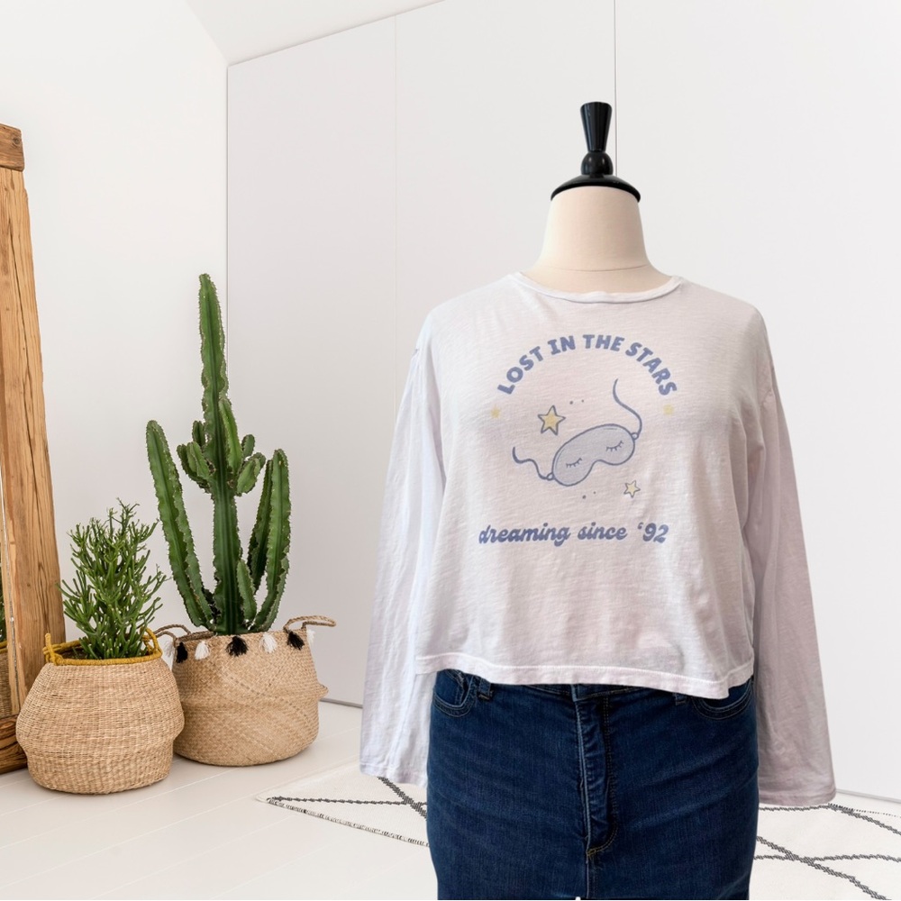 Sundry Long Sleeve Lost in the Stars Pajama Lounge Tee Shirt Top